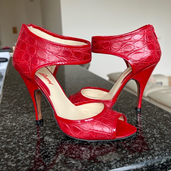 Brioni Red Crocodile Vero Cuoio size 36, heel 4 inches - Picture 10 of 13